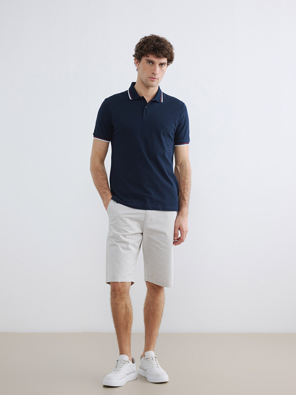 Polo Collar Pique Men's T-Shirt-2