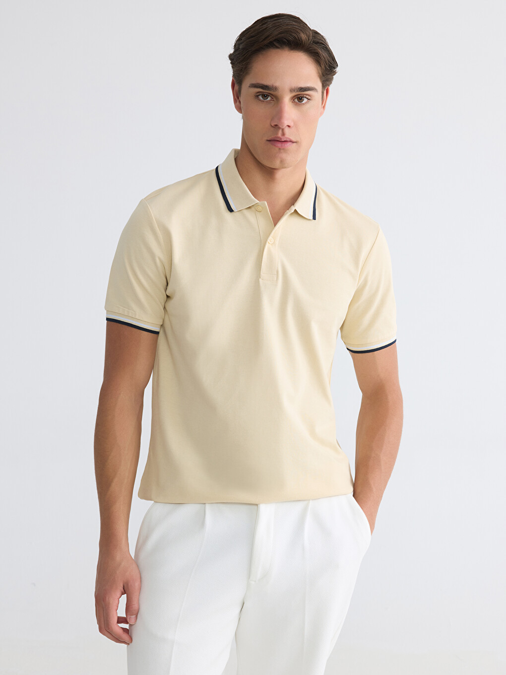 Polo Collar Pique Men's T-Shirt-2