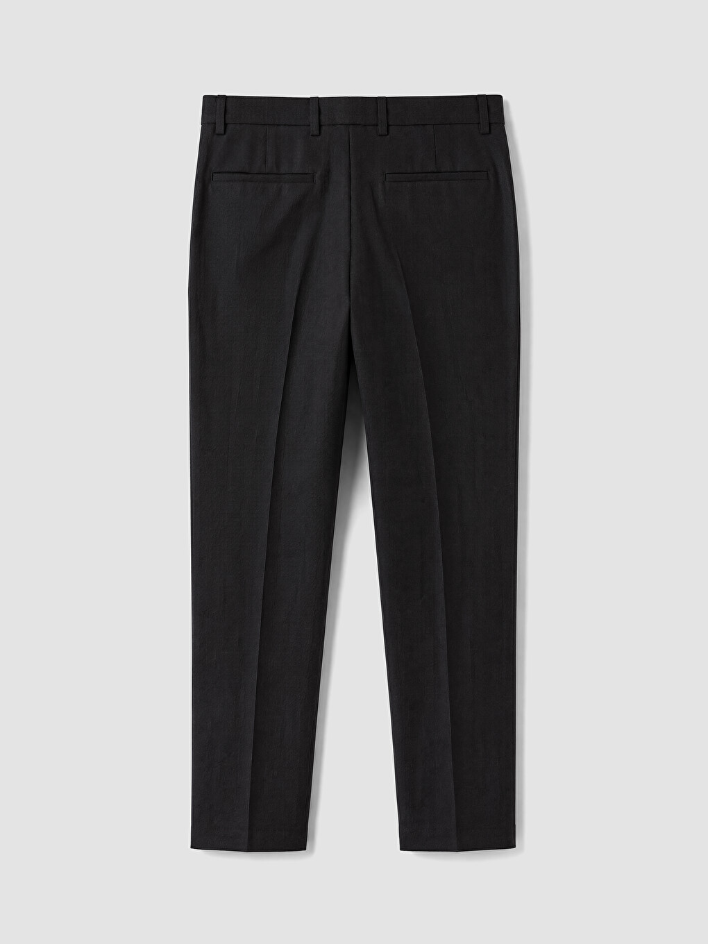 Siyah Regular Fit %100 Keten Erkek Pantolon-1