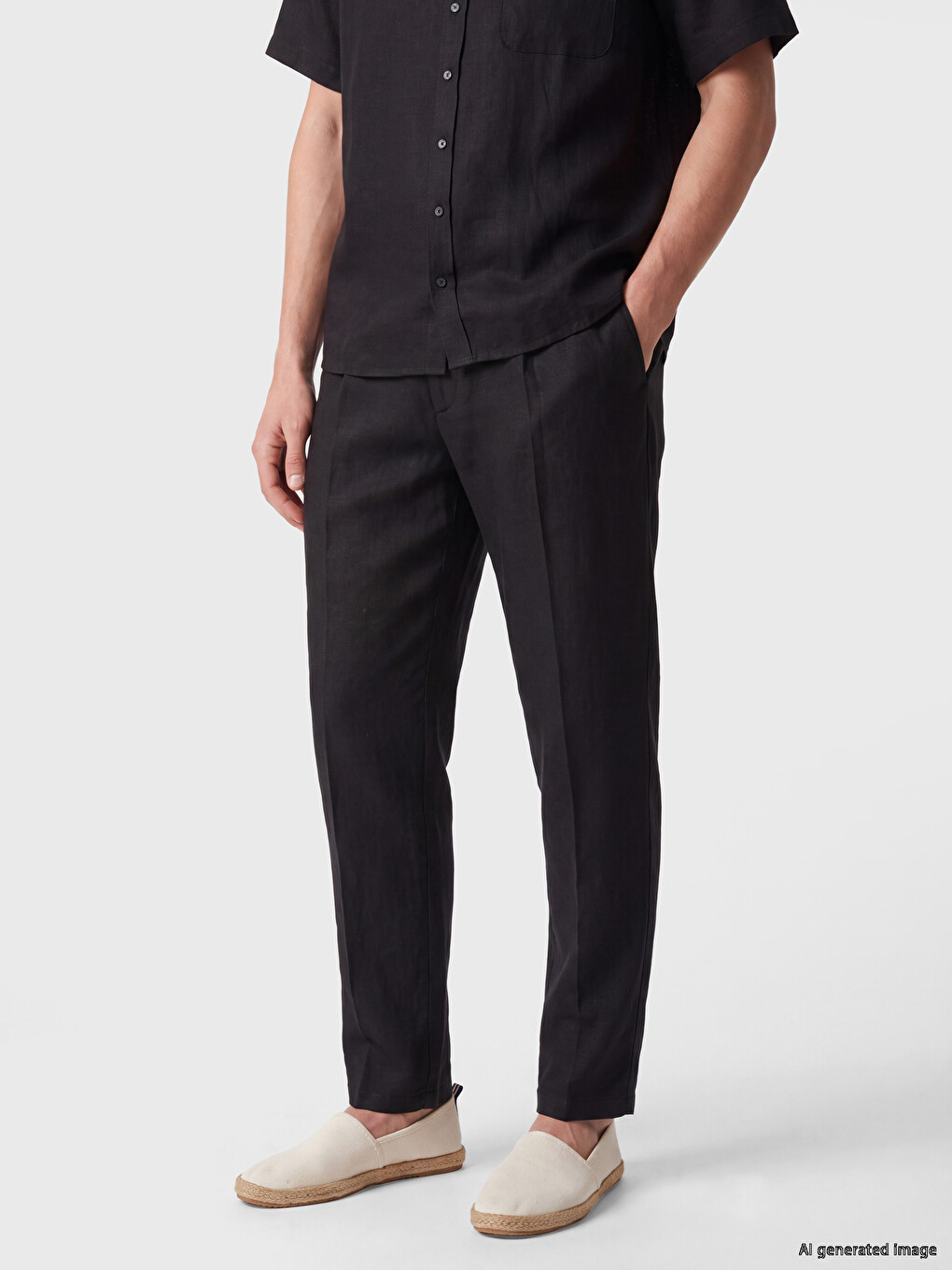 Regular Fit %100 Linen Men's Trousers