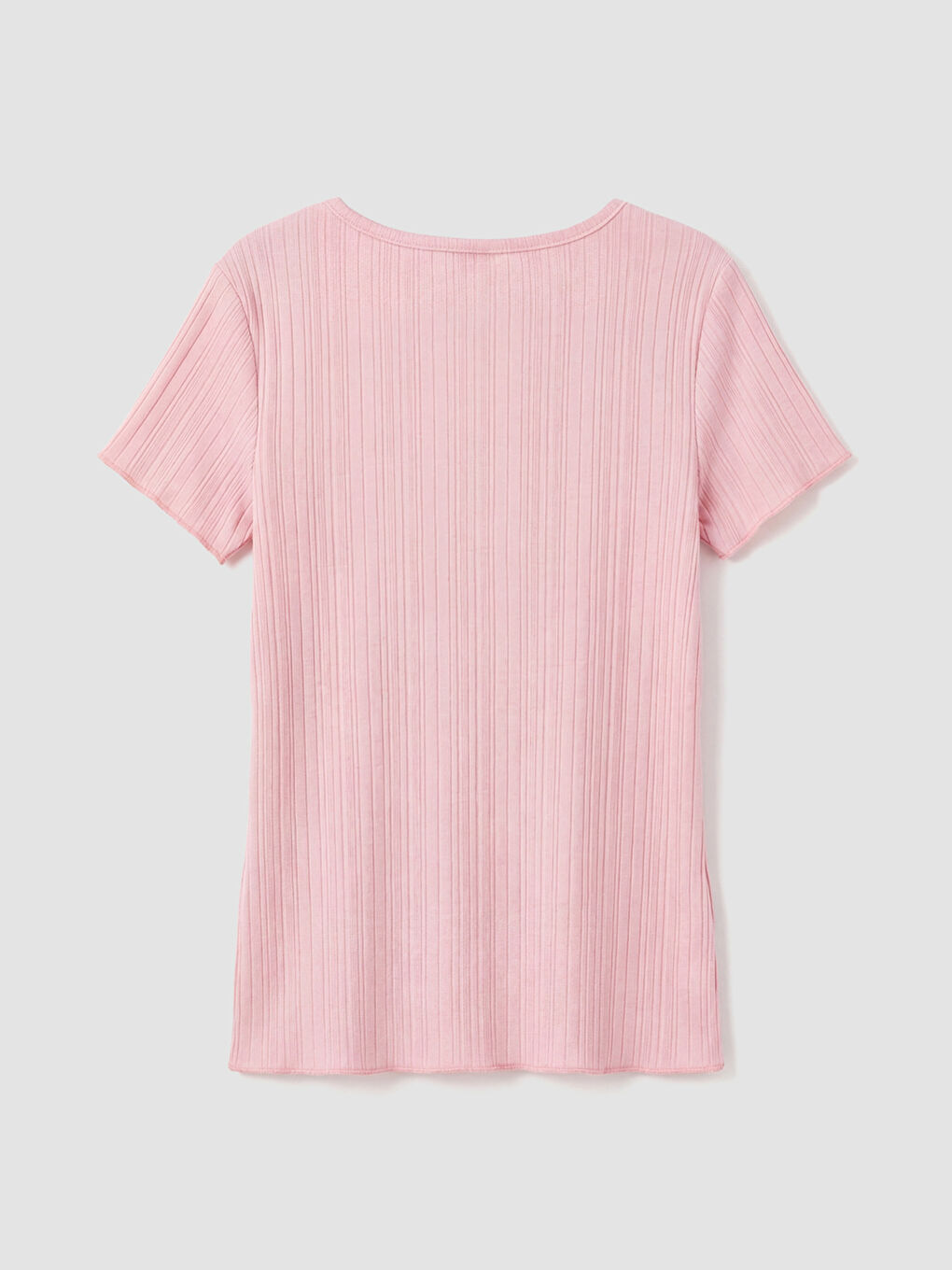 Pembe Bisiklet Yaka Fitilli Kız Çocuk Tişört-1