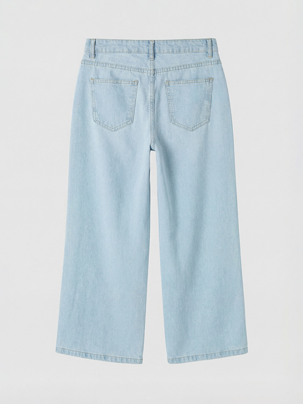 Jean taille haute à jambe large pour femme-5