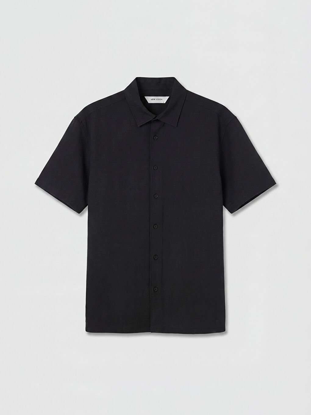 Siyah Regular Fit Dokulu Erkek Gömlek