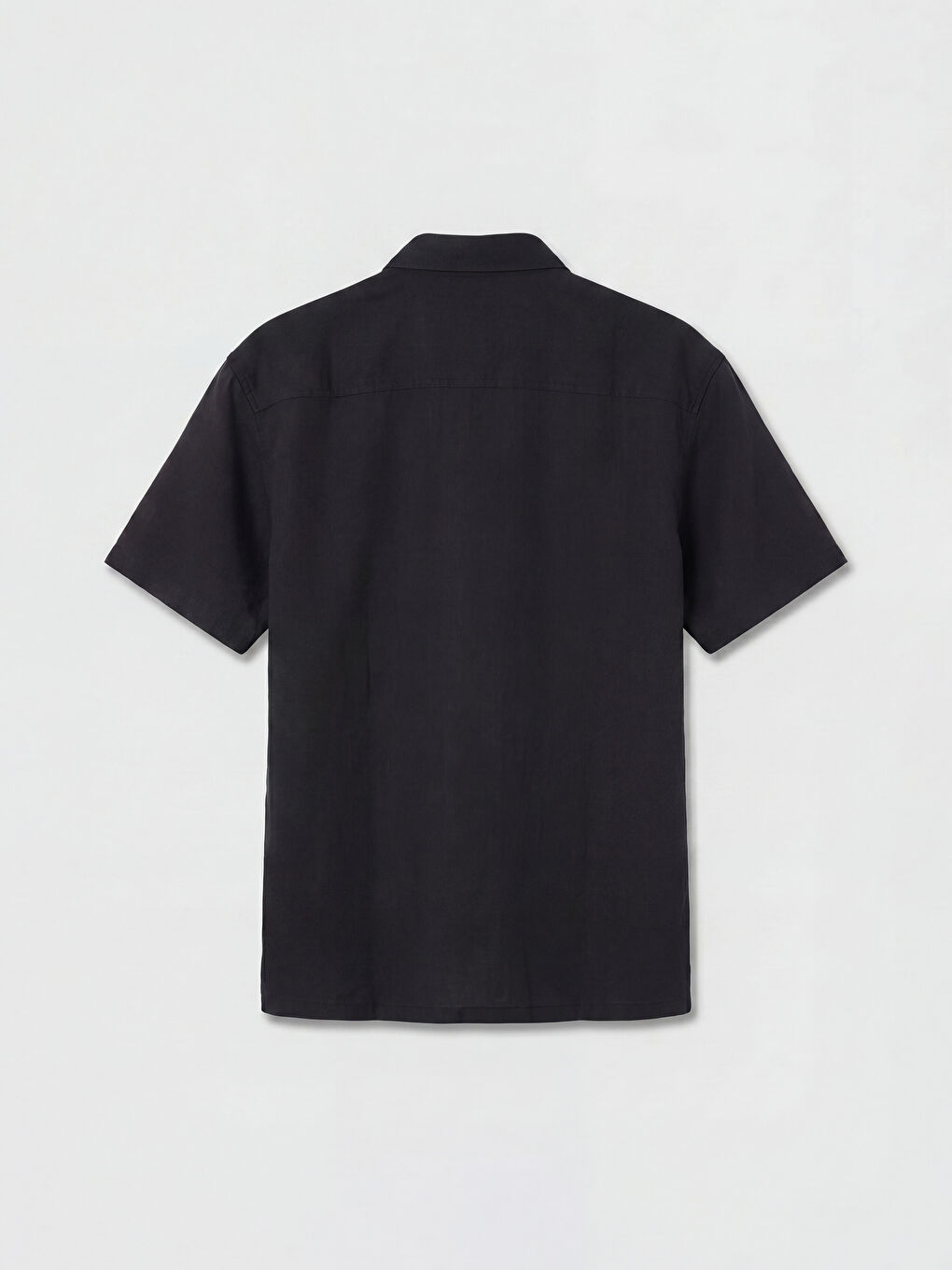 Siyah Regular Fit Dokulu Erkek Gömlek-1