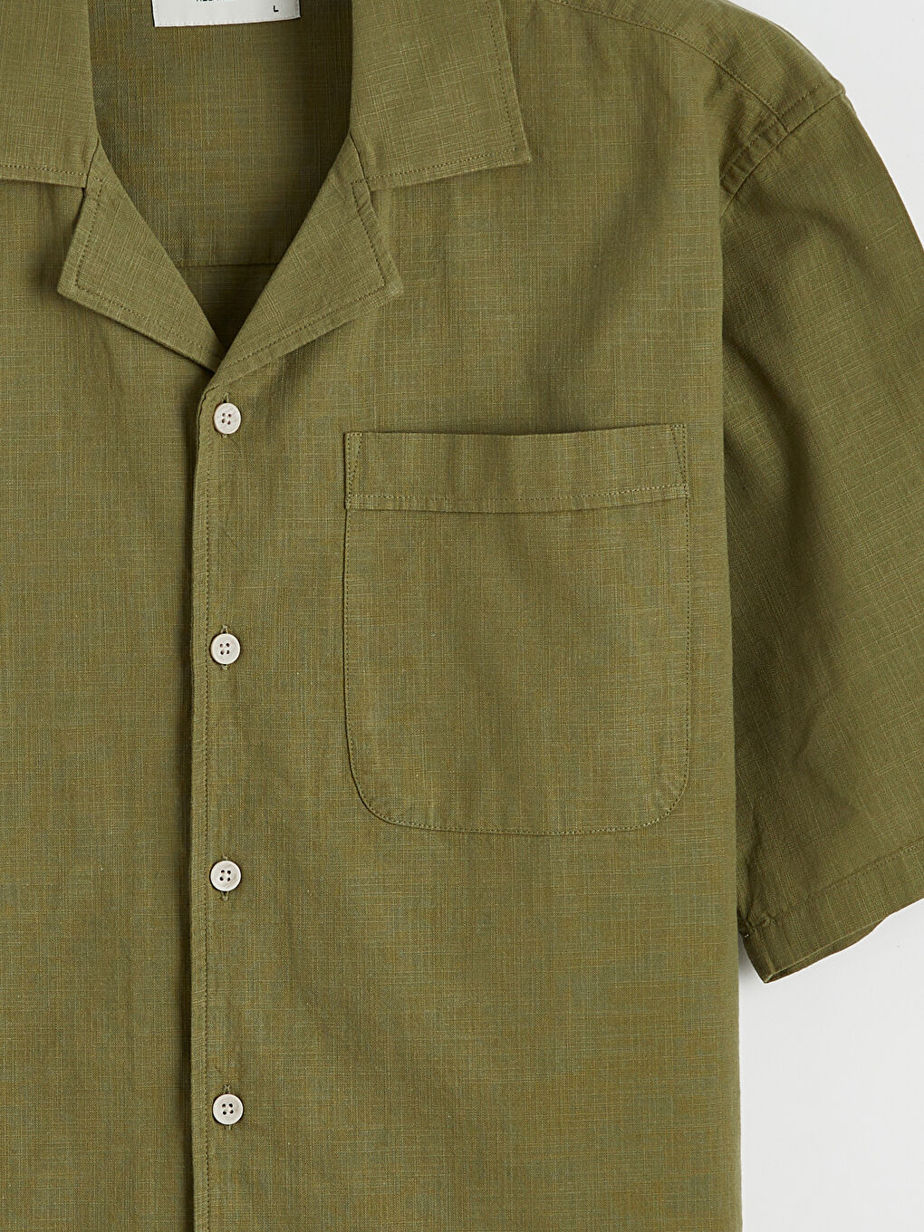 Haki Regular Fit Resort Yaka Erkek Viskon Gömlek-5