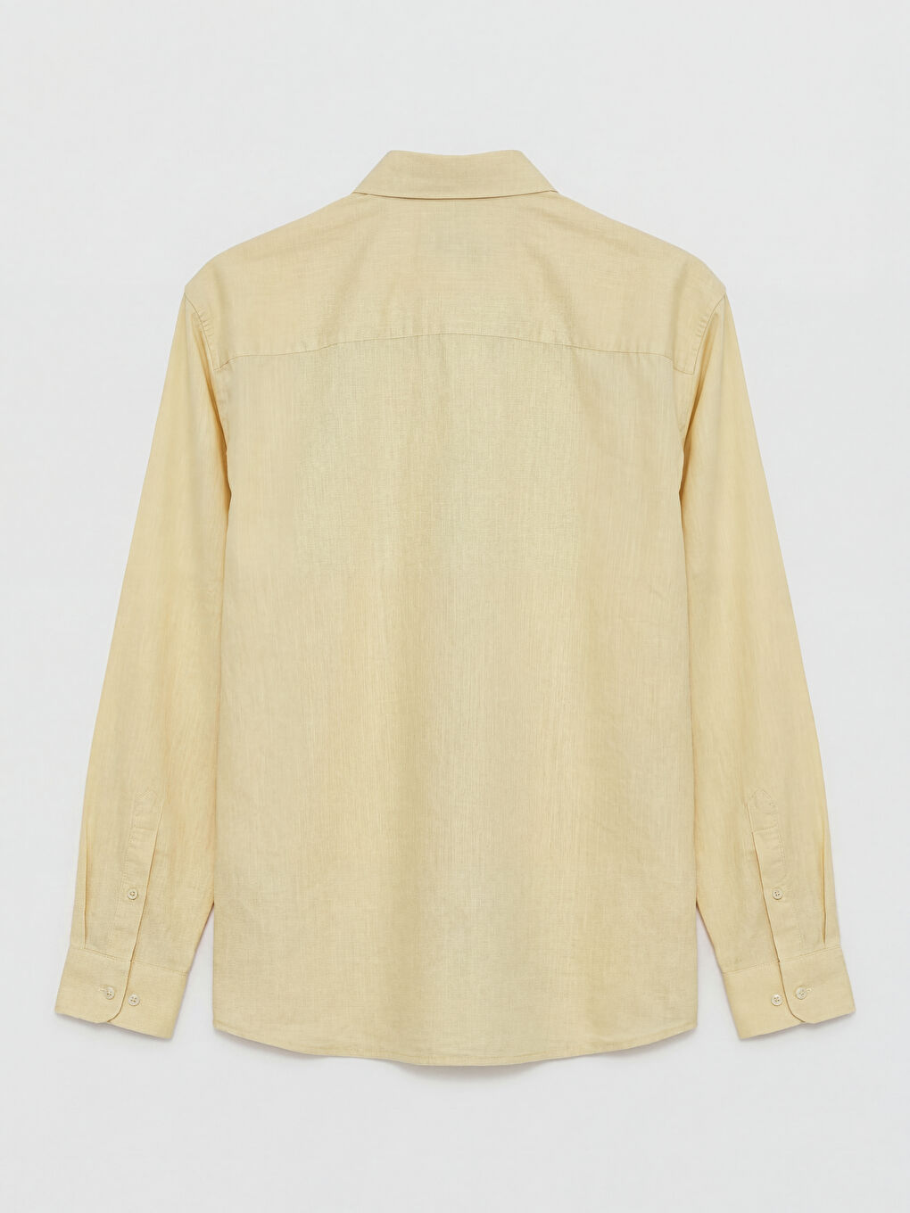 Sarı Standart Kalıp Erkek Dokulu Gömlek-1