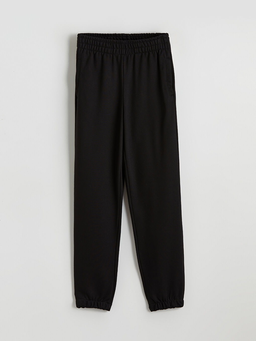 Siyah Beli Lastikli Kadın Jogger Eşofman Altı-4