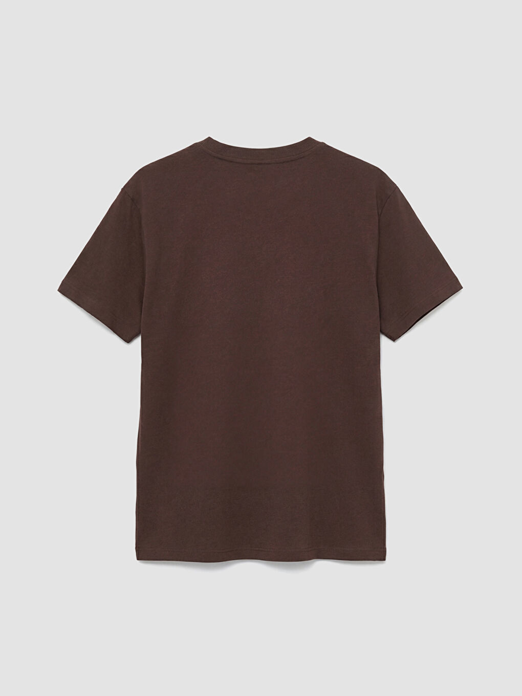 Kahverengi Bisiklet Yaka Kadın Tişört-5