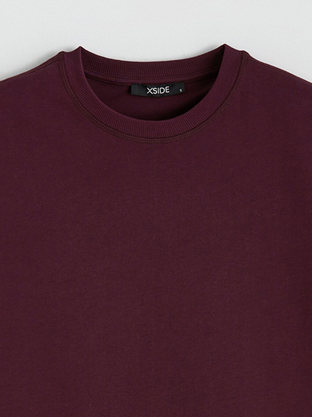 Bordo Bisiklet Yaka Kadın Tişört-1