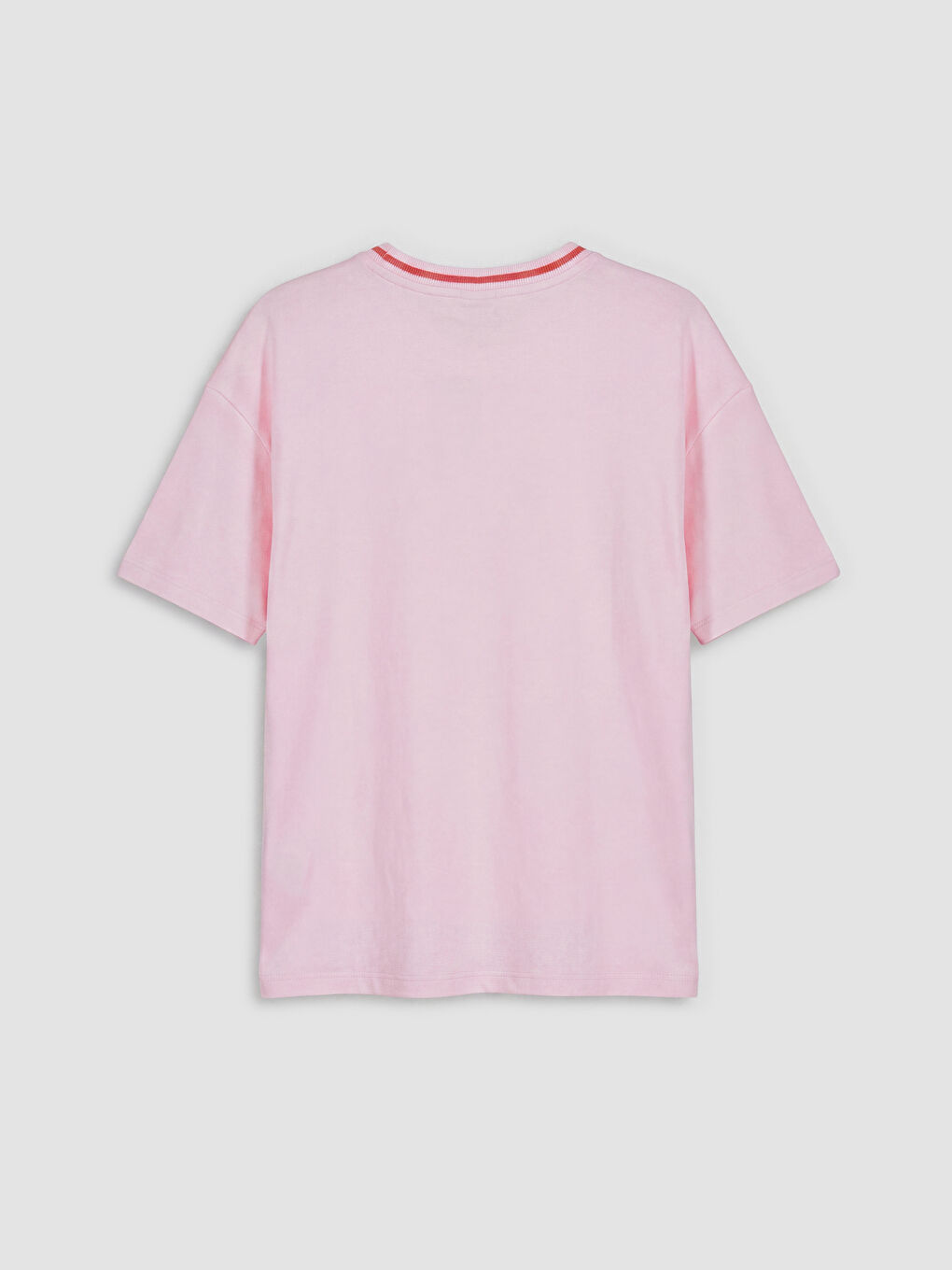 Pembe Bisiklet Yaka Baskılı Kız Çocuk Tişört-1