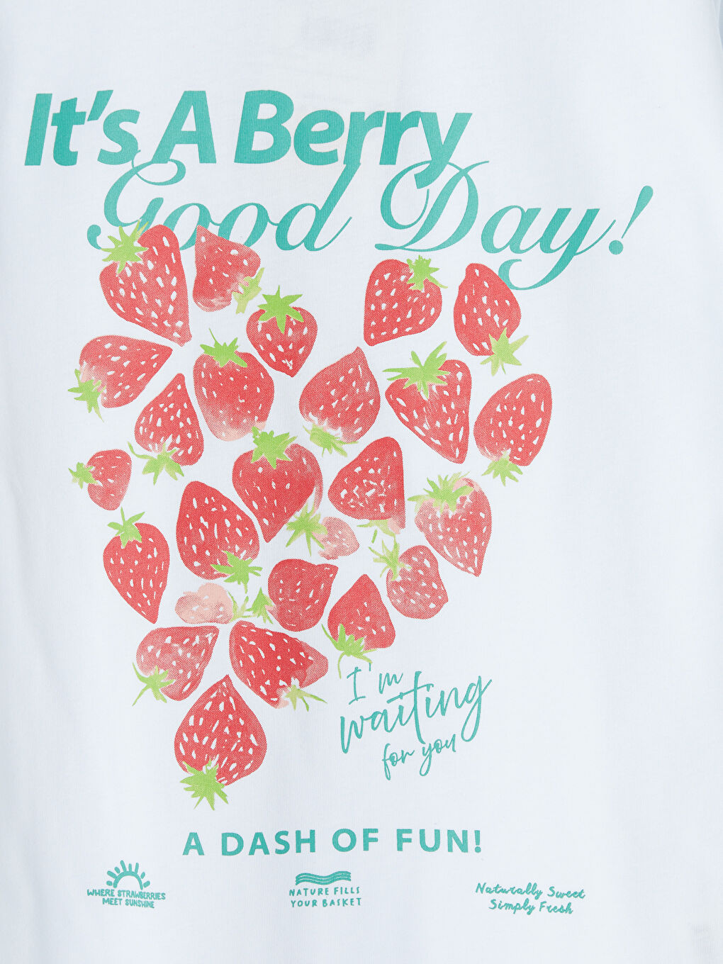 Beyaz Bisiklet Yaka Baskılı Kız Çocuk Tişört-2