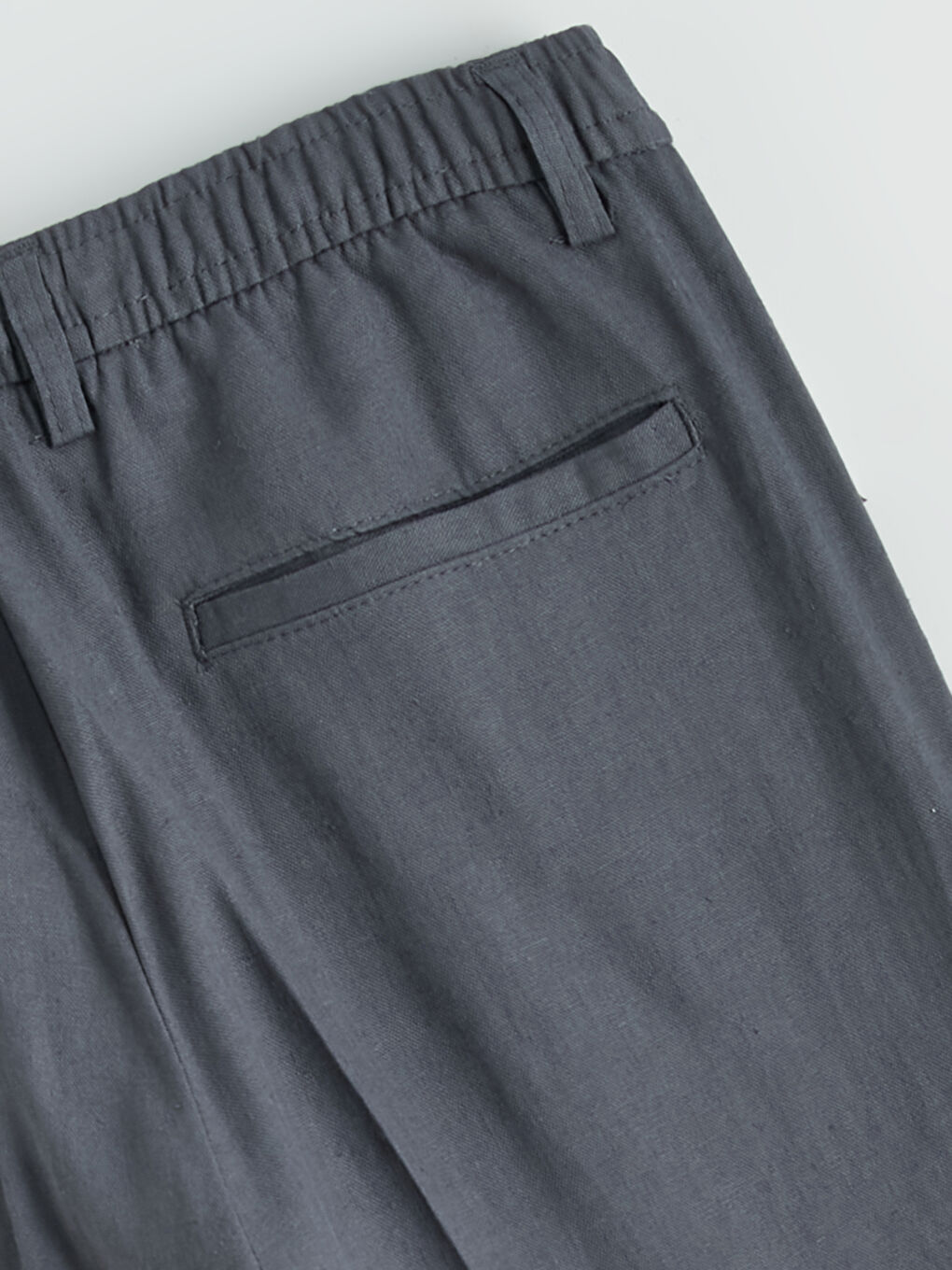 Regular Fit Linen Blend Men's Pleated Trousers-4