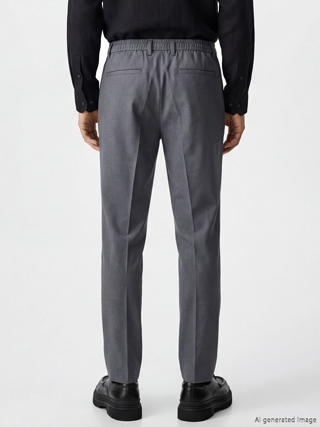 Regular Fit Linen Blend Men's Pleated Trousers-2