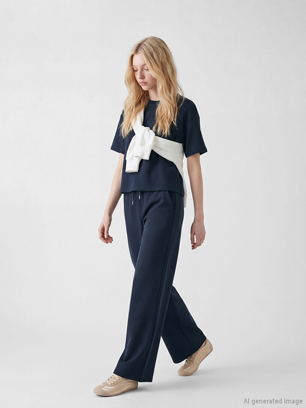 Antrasit Geniş Paça Soft Touch Kadın Eşofman Altı	