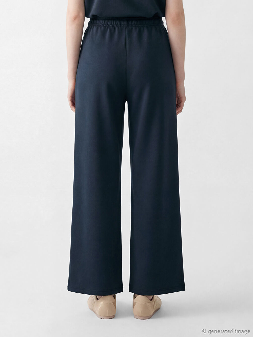 Antrasit Geniş Paça Soft Touch Kadın Eşofman Altı	-3