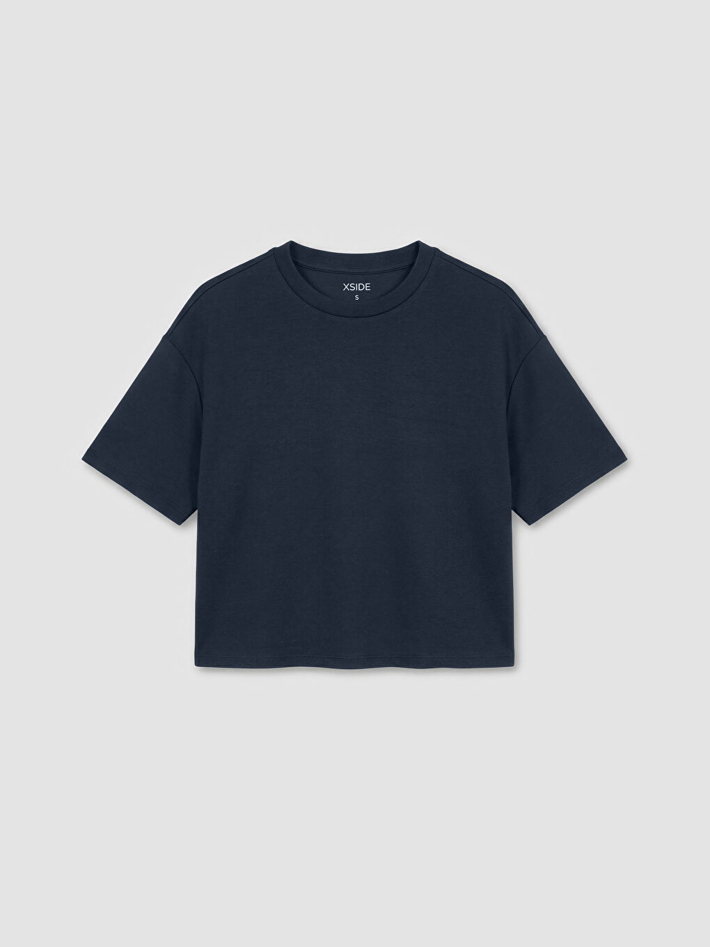 Antrasit Bisiklet Yaka Soft Touch Oversize Kadın Tişört	