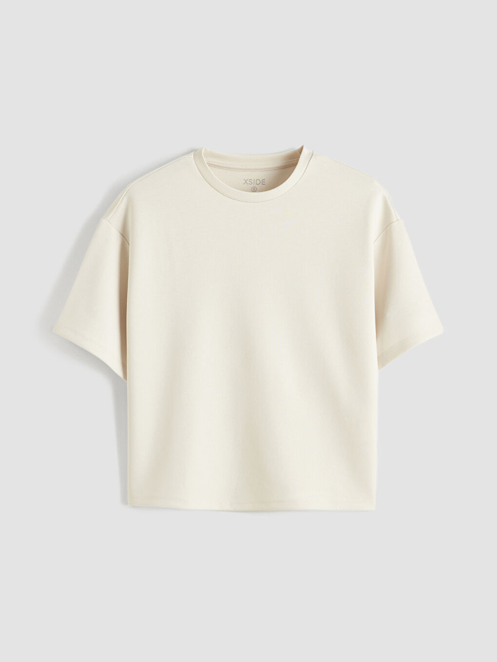 Футболка оверсайз для женщин из мягкой ткани с круглым вырезом-4