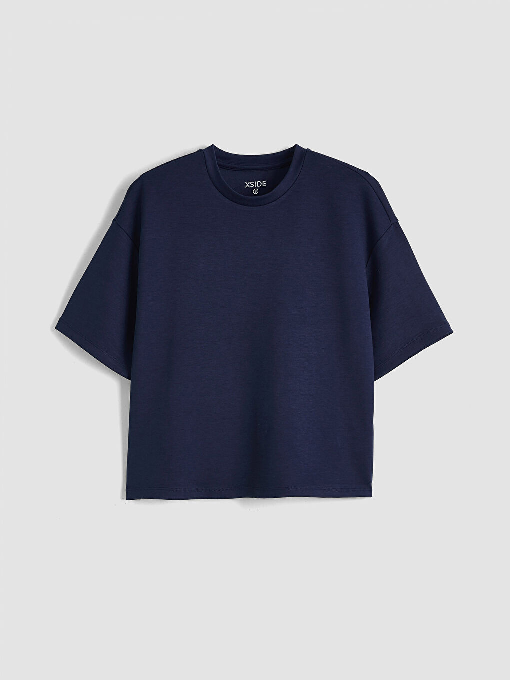 Футболка оверсайз для женщин из мягкой ткани с круглым вырезом-4