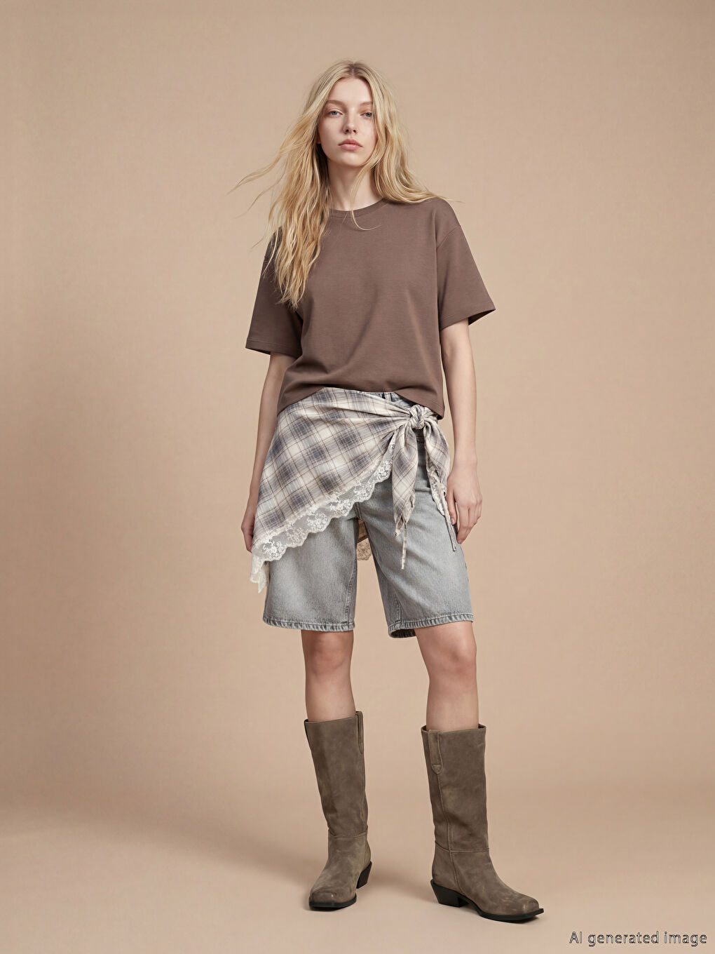 Мягкая на ощупь оверсайз женская футболка с круглым вырезом-1