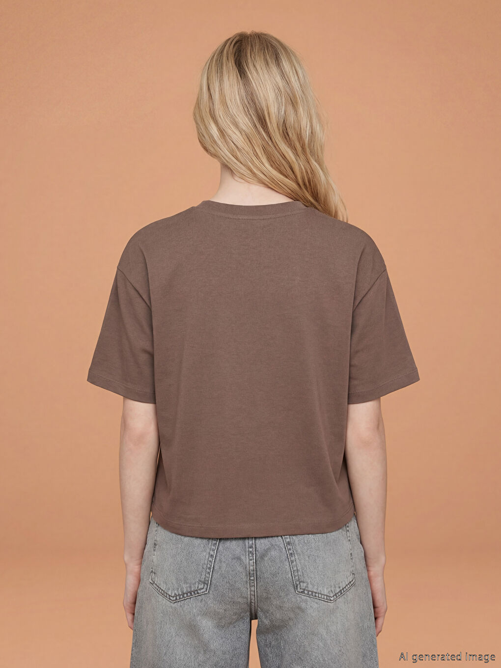 Мягкая на ощупь оверсайз женская футболка с круглым вырезом-2