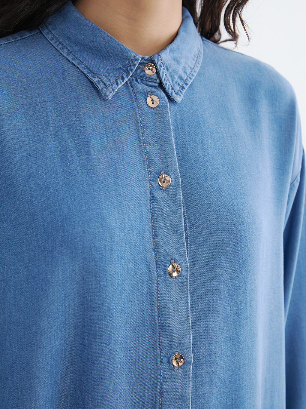 İndigo Kadın Jean Gömlek Tunik-2