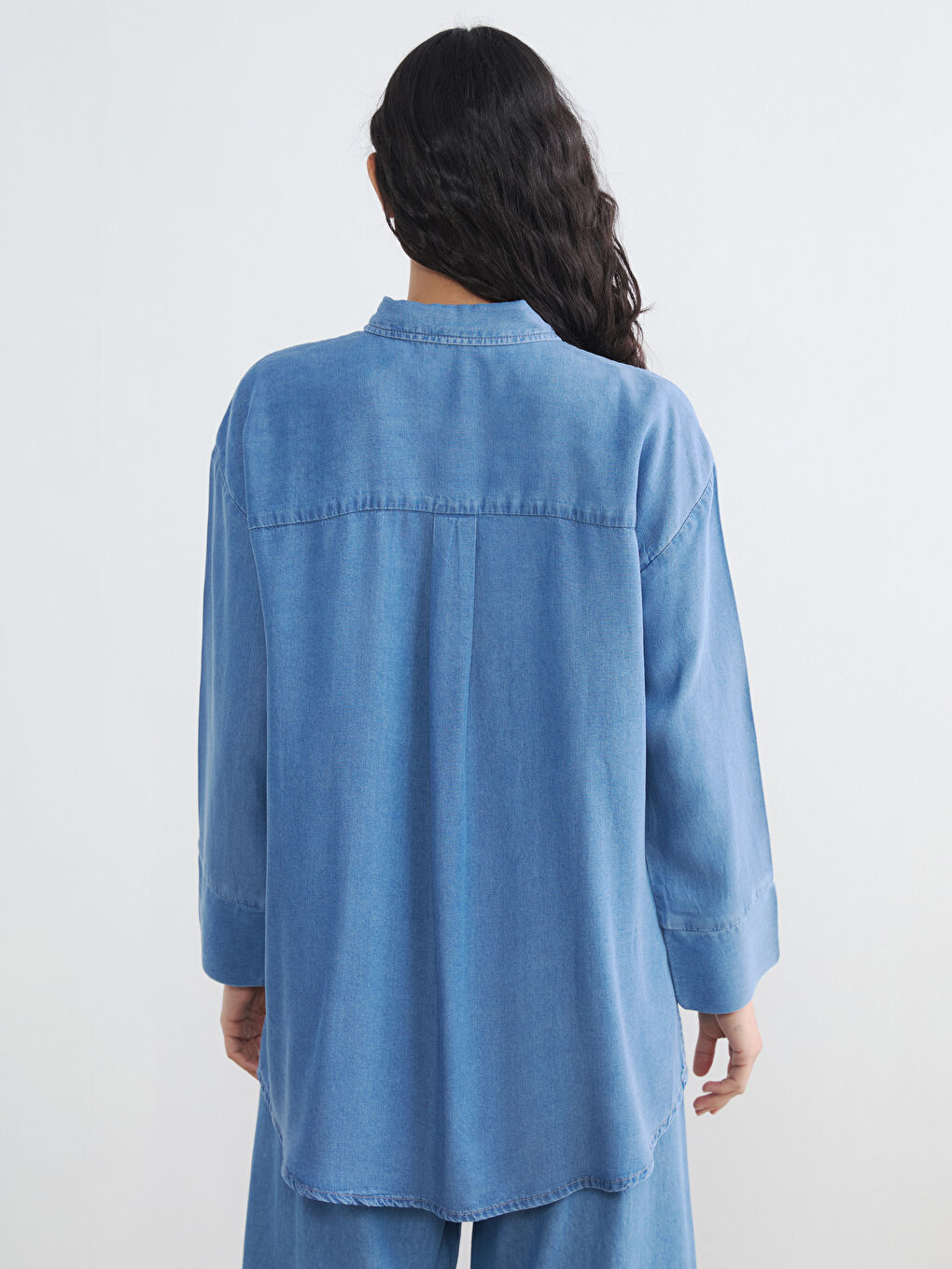 İndigo Kadın Jean Gömlek Tunik-4