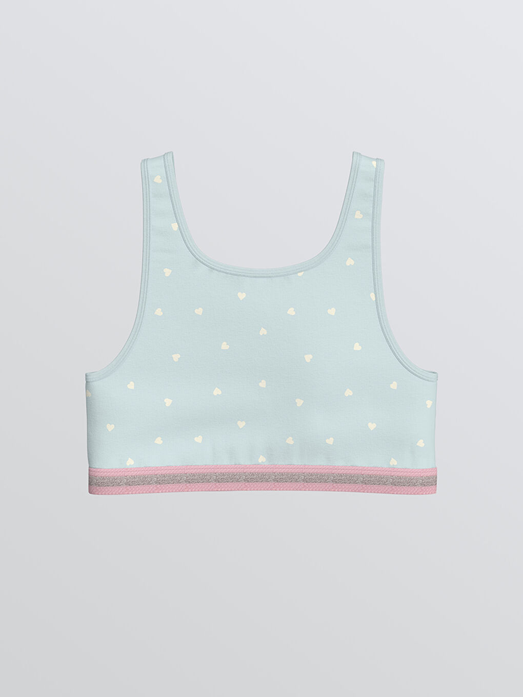 Ekru 2'li Bisiklet Yaka Kız Çocuk Büstiyer-3