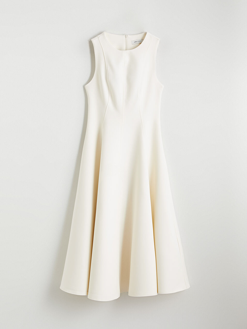 Ekru Bisiklet Yaka Peplum Elbise-4