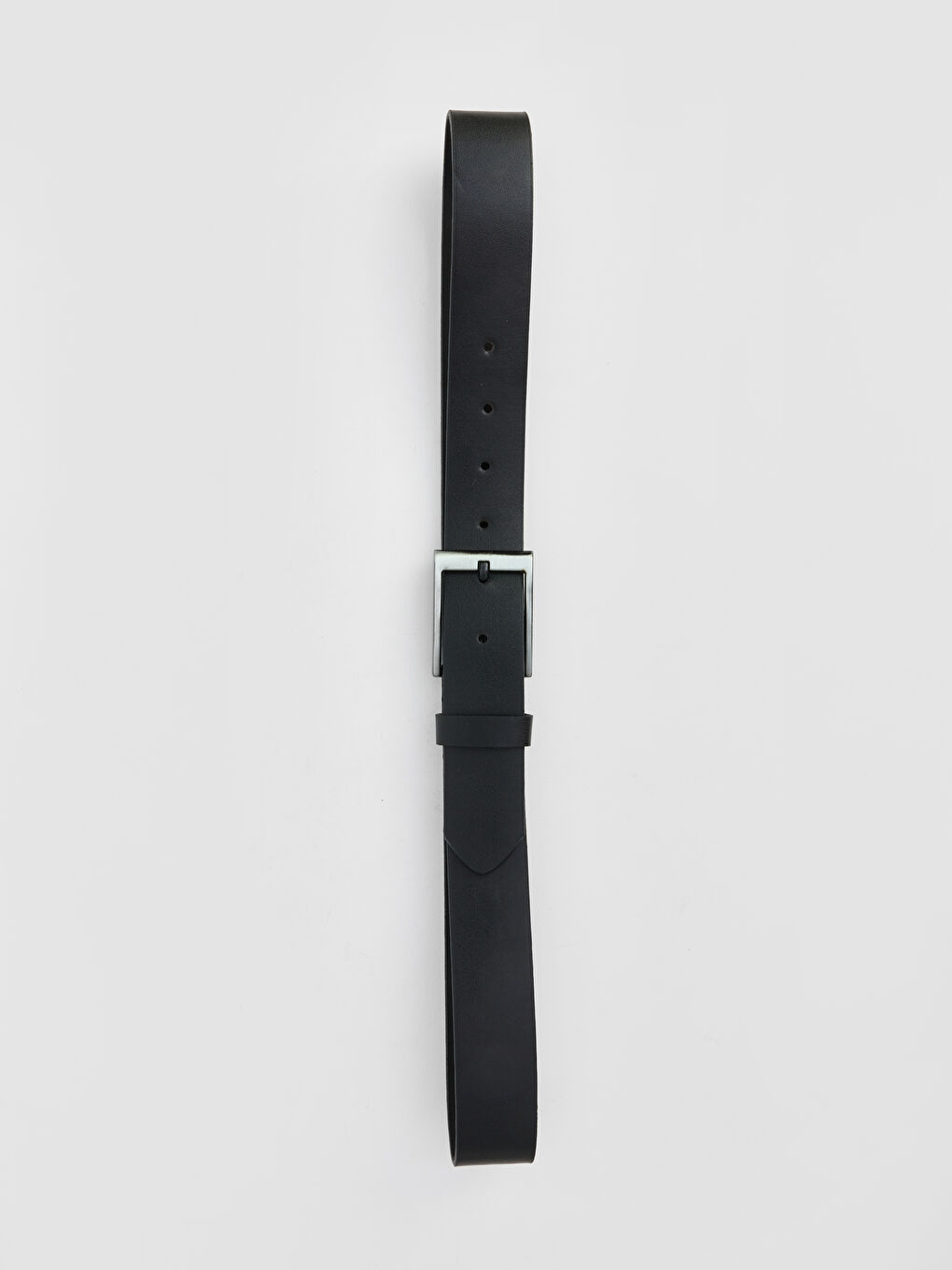 Siyah Deri Görünümlü Metal Tokalı Erkek Kemer-3