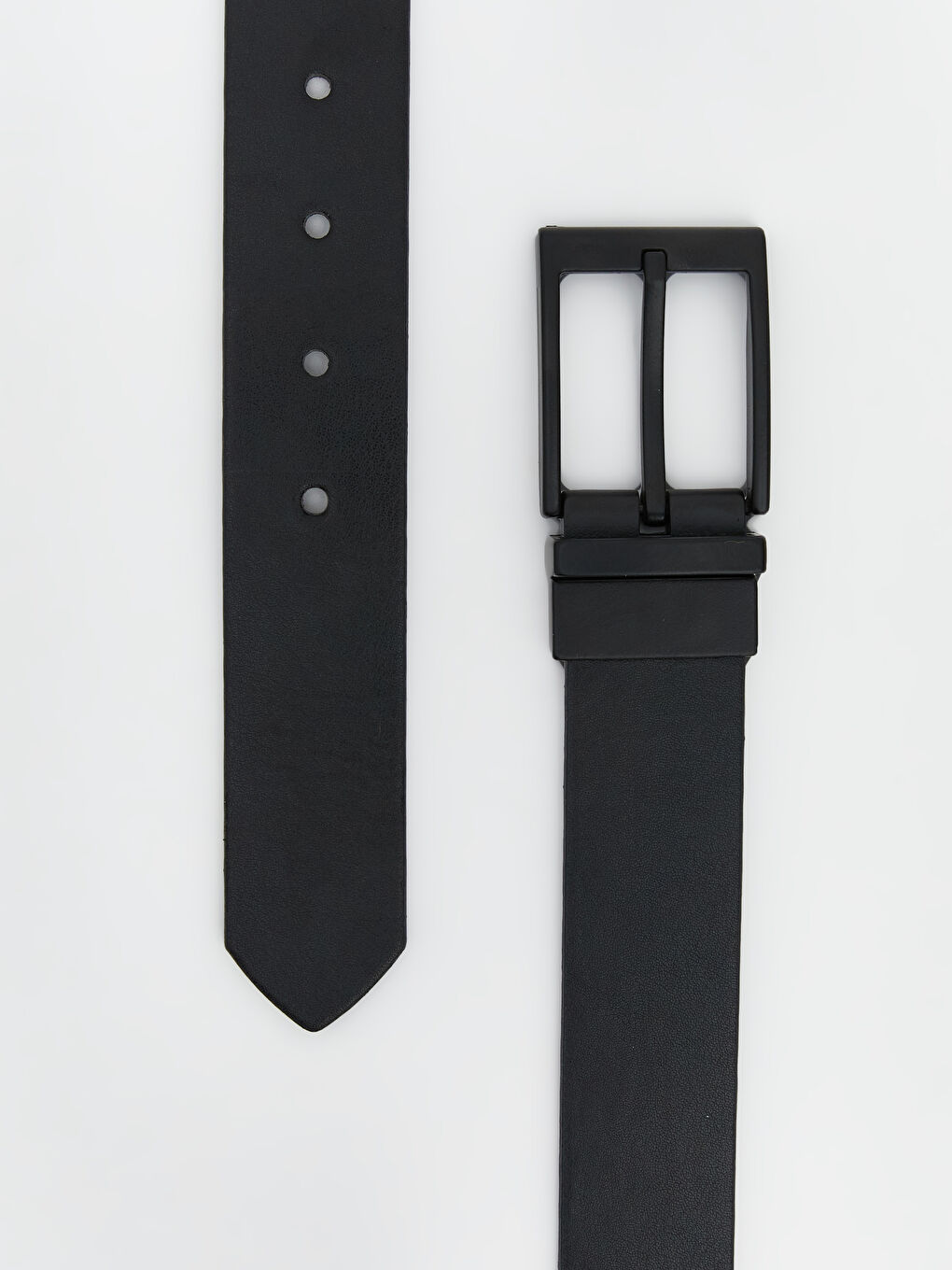 Siyah Deri Görünümlü Erkek Kemer-3