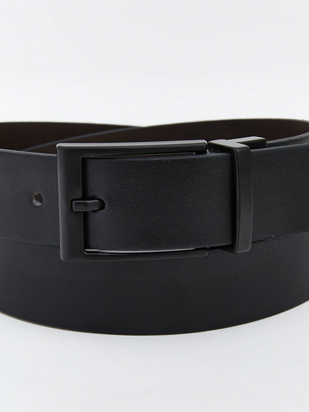 Siyah Deri Görünümlü Erkek Kemer-4