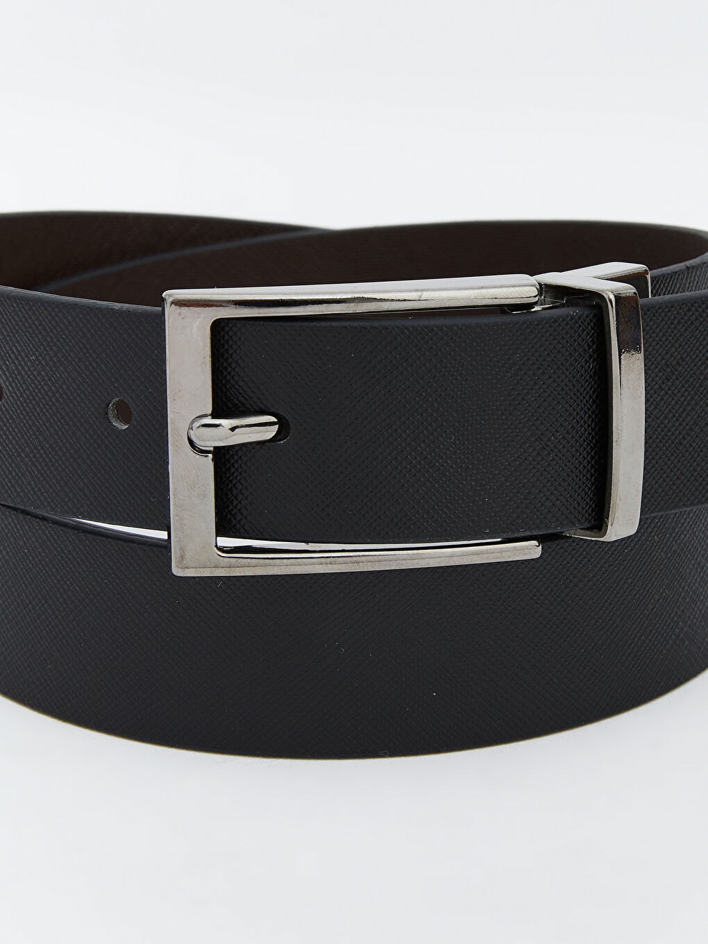 Siyah Deri Görünümlü Erkek Kemer -4