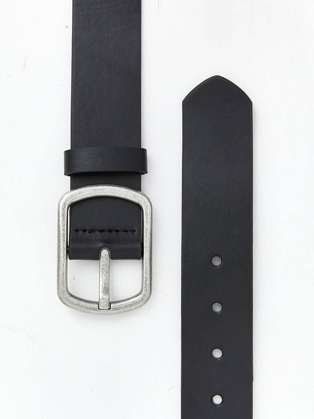 Siyah Deri Görünümlü Erkek Kemer-2