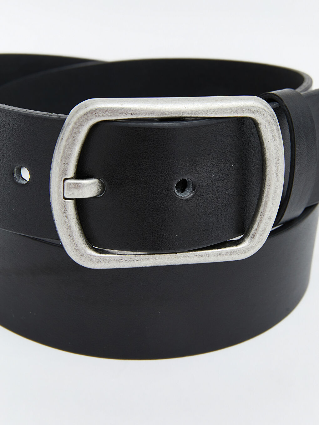 Siyah Deri Görünümlü Erkek Kemer-3