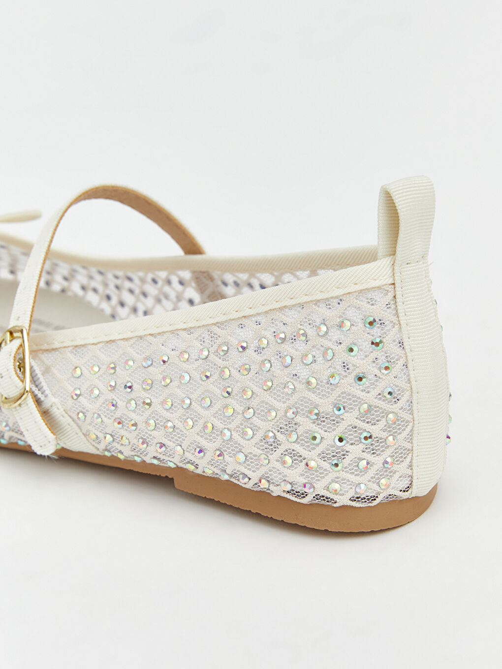 Ekru Fiyonk Detaylı Kız Çocuk Babet -4