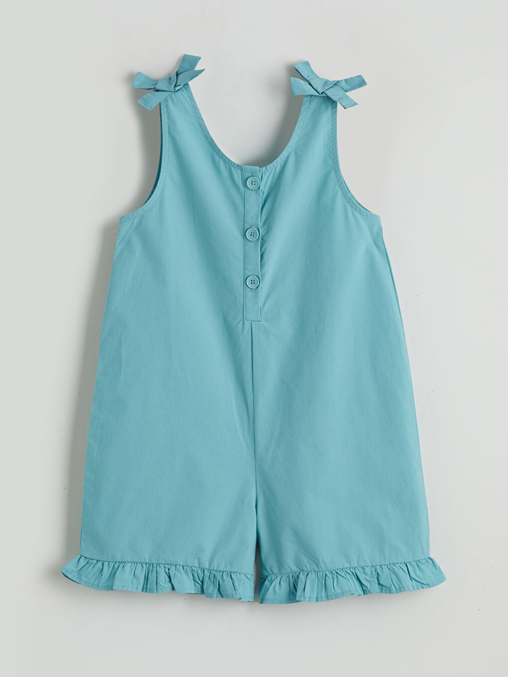 Girls' V-Neck Ruffled Jumpsuit