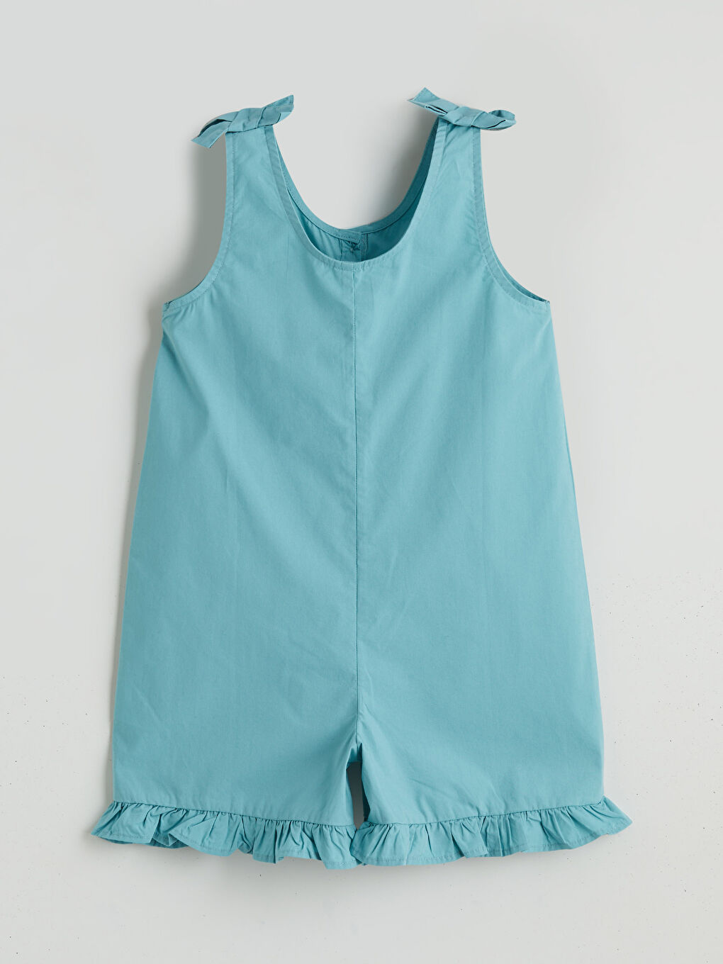 Girls' V-Neck Ruffled Jumpsuit-1