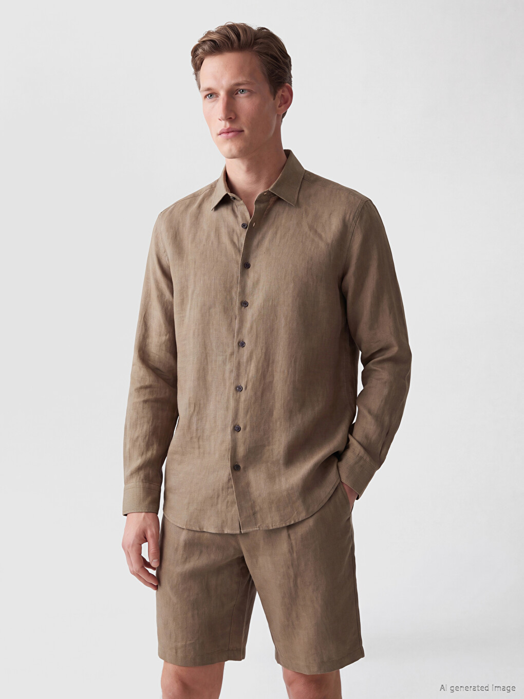 Regular Fit %100 Linen Men's Shirt