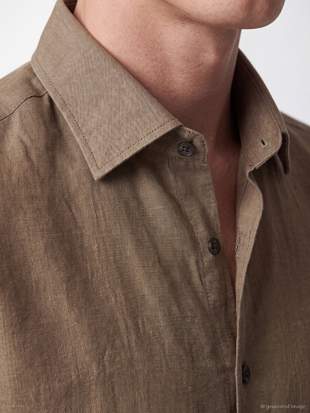 Regular Fit %100 Linen Men's Shirt-2