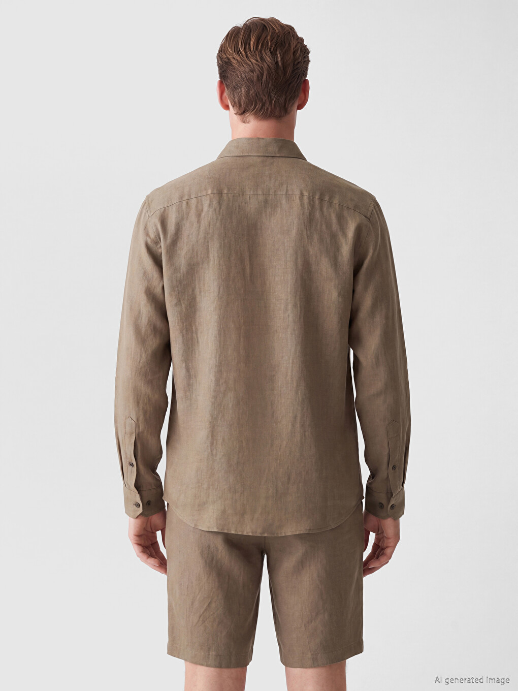 Regular Fit %100 Linen Men's Shirt-3