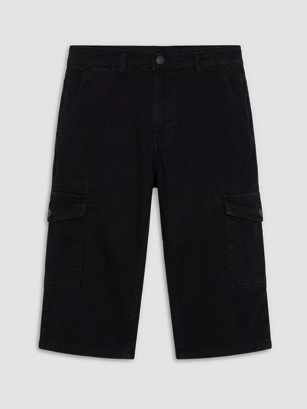 Gri Regular Fit Kargo Cepli Erkek Jean Şort