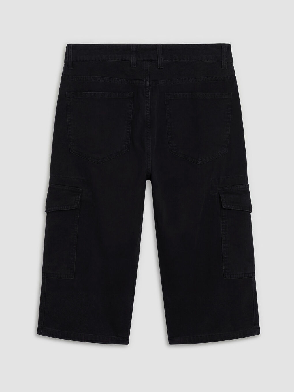 Gri Regular Fit Kargo Cepli Erkek Jean Şort-1