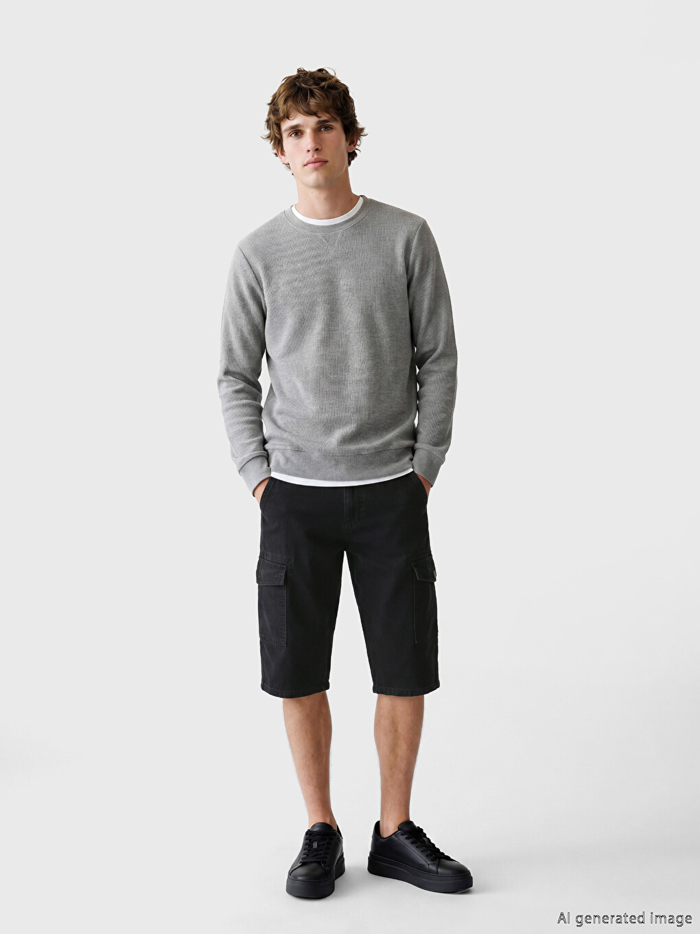 Regular Fit Cargo Pocket Men's Denim Shorts