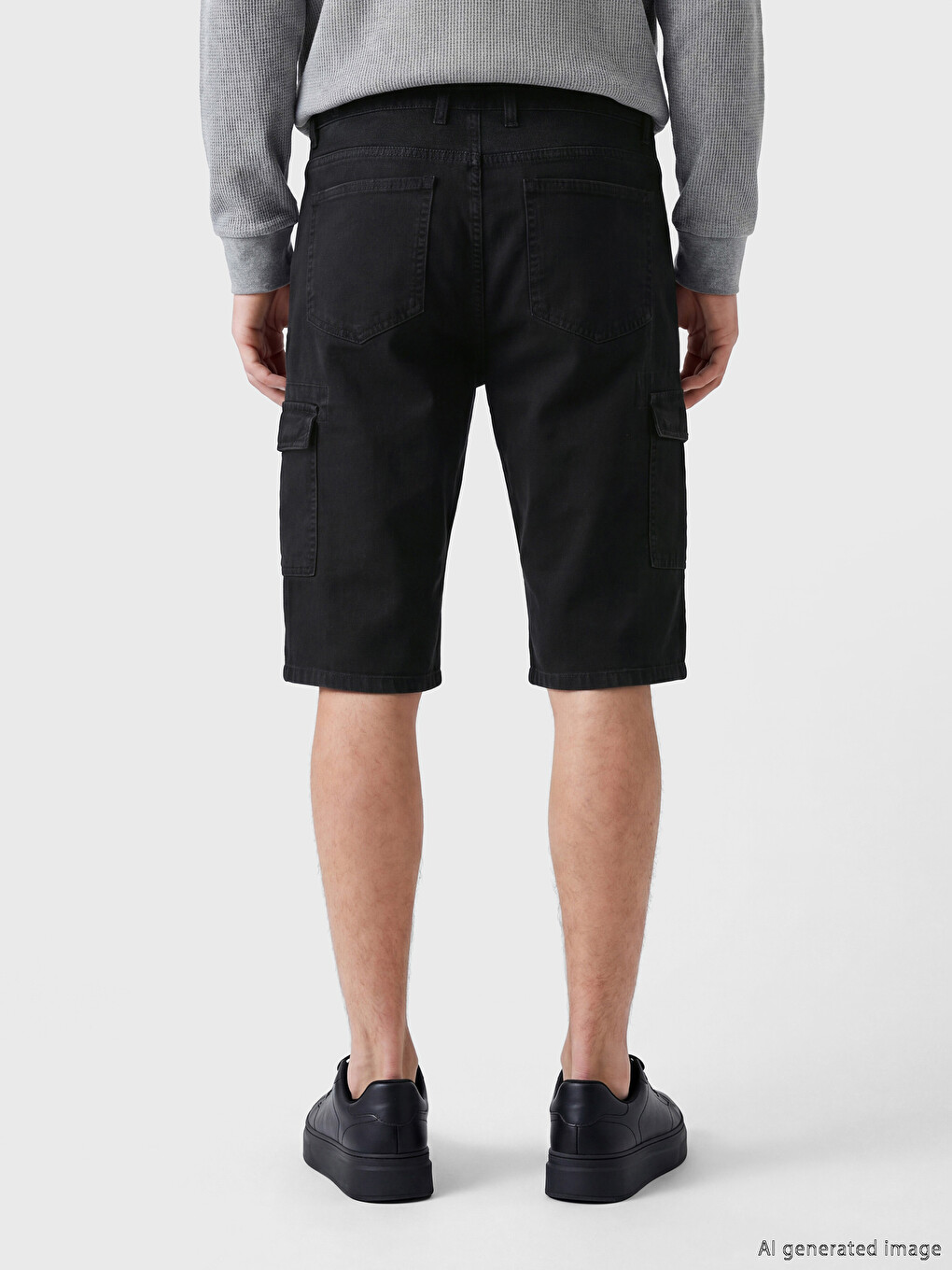 Regular Fit Cargo Pocket Men's Denim Shorts-3