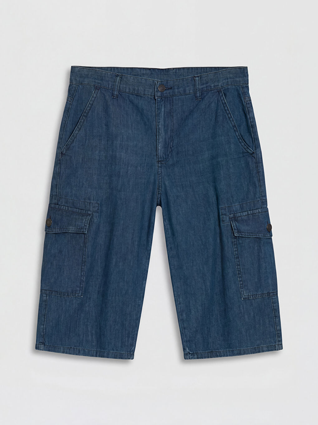 Yeşil Regular Fit Erkek Jean Şort