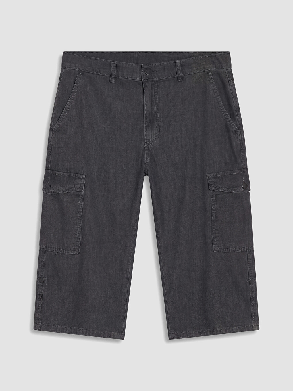 Gri Regular Fit Erkek Jean Şort