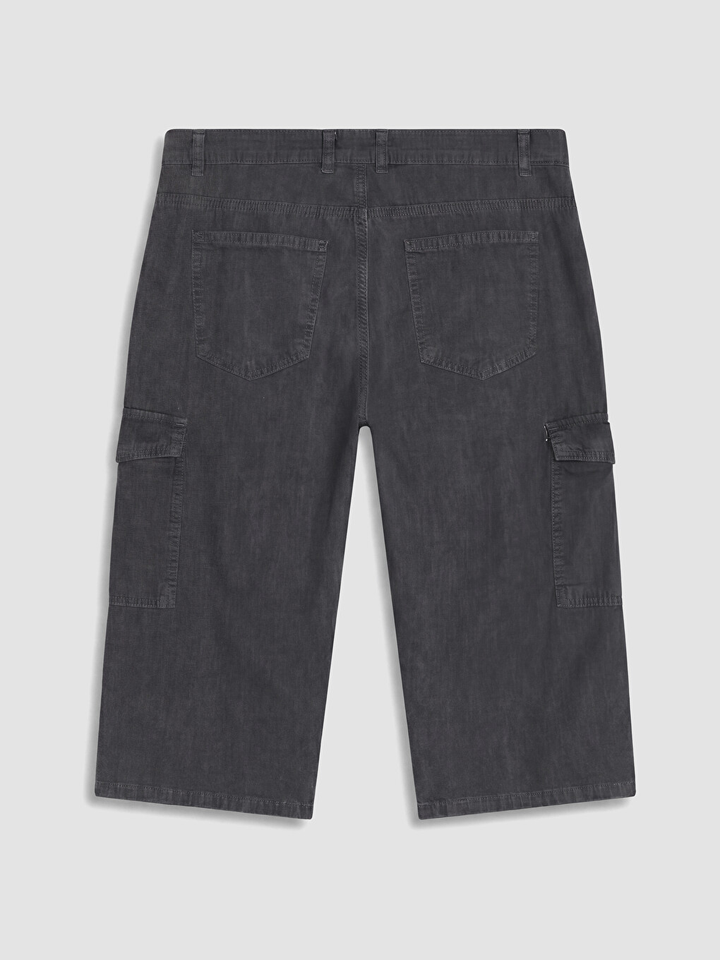 Gri Regular Fit Erkek Jean Şort-2
