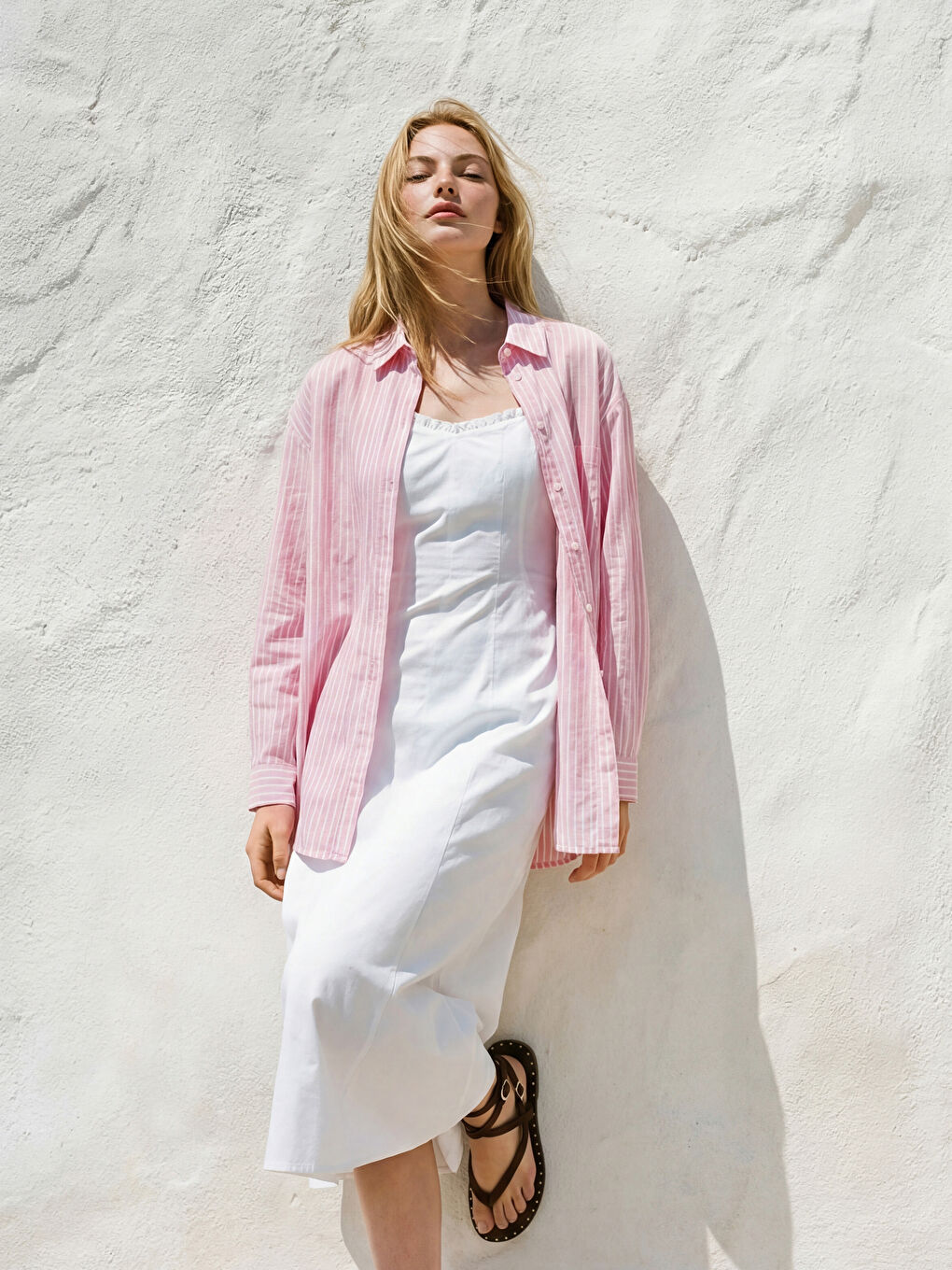 Striped Linen Blend Women's Shirt