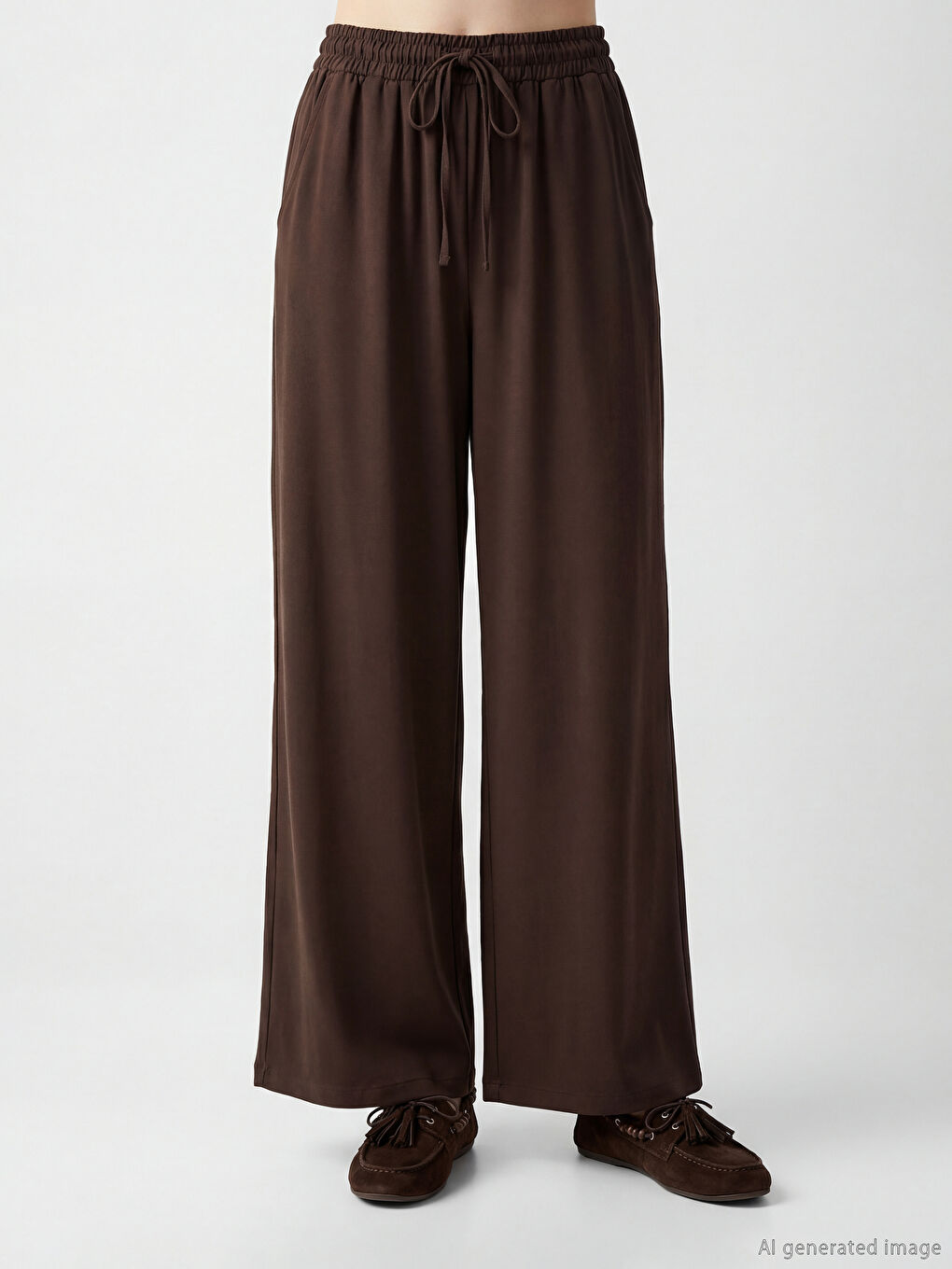 Woman BROWN Trousers-1