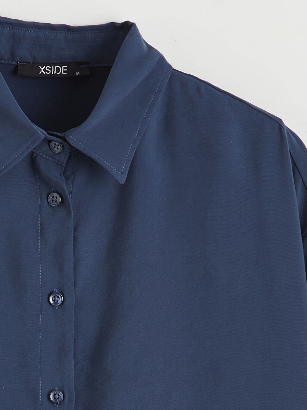 İndigo Oversize Modal Karışımlı Kadın Gömlek-1